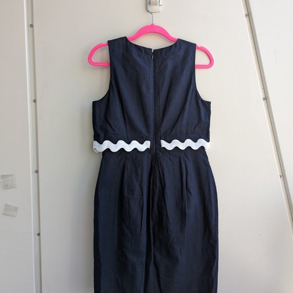 👗EUC J. Crew Going Places Navy Sleeveless Sheath Dress (size 8) 💫 - Picture 5 of 7
